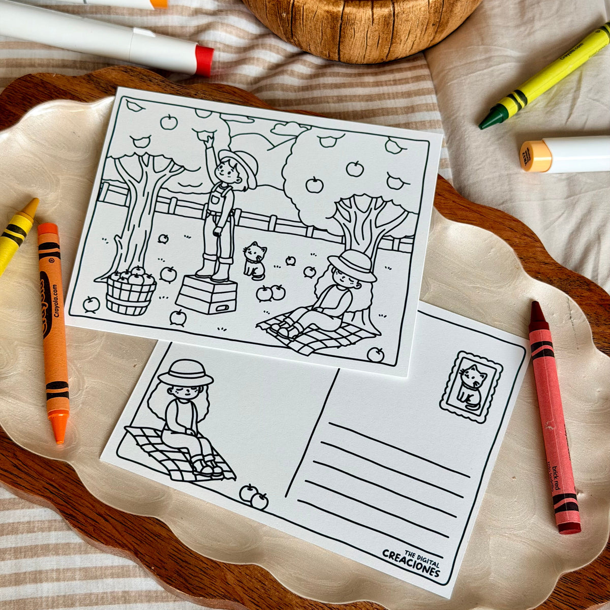 Apple Season Coloring Card