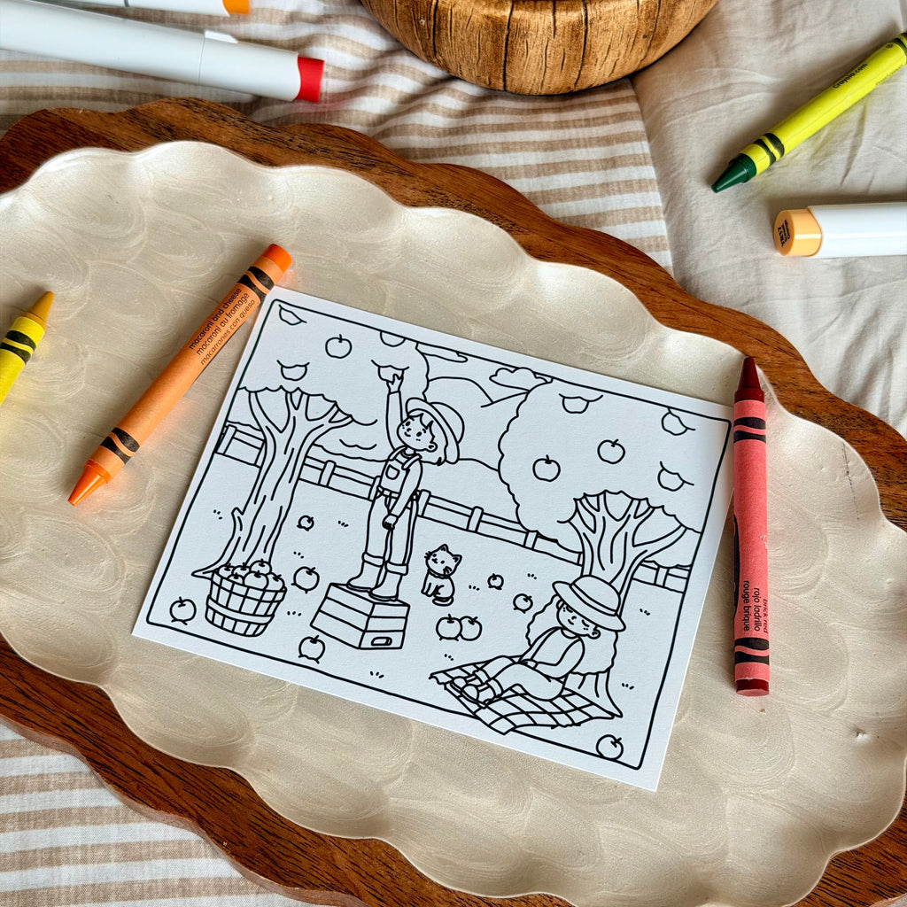 Apple Season Coloring Card