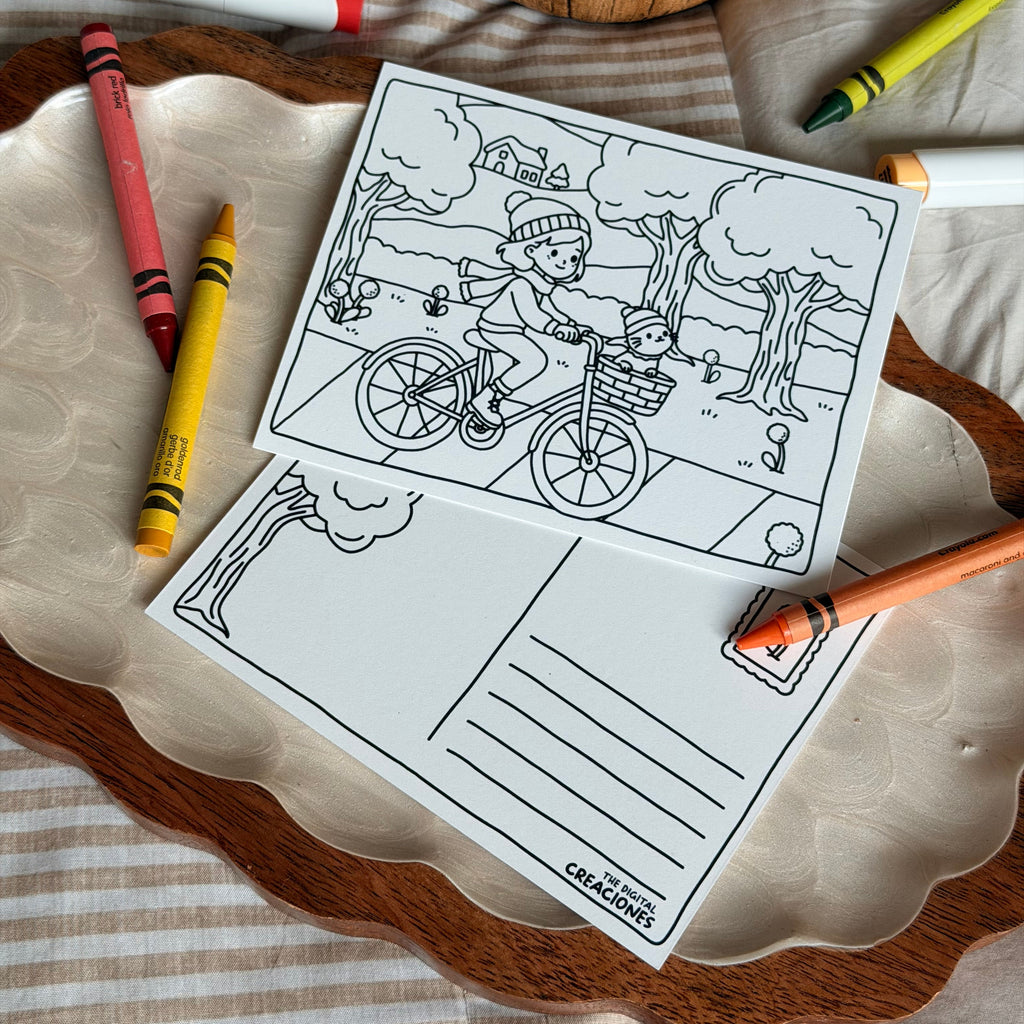 Rolling into Fall Coloring Card