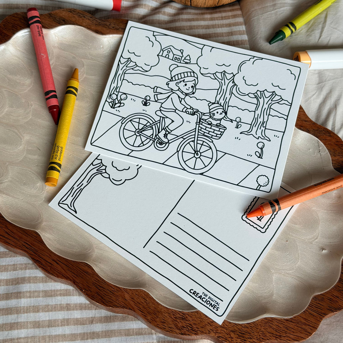 Rolling into Fall Coloring Card