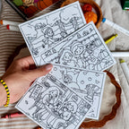 Fall Coloring Cards  and Sticker Sheet Set