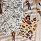 Fall Coloring Cards  and Sticker Sheet Set